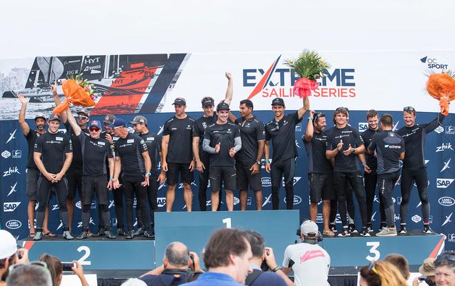 Oman Air took glory in Barcelona but SAP Extreme Sailing Team go to the top of the overall season leaderboard at the halfway stage - Extreme Sailing Series © Lloyd Images http://lloydimagesgallery.photoshelter.com/